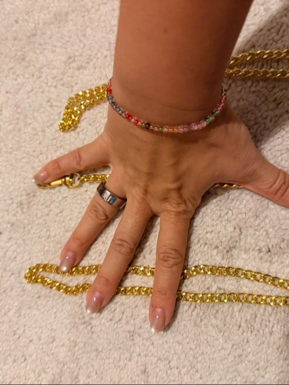 Set of 3 Gold Chain Purse Straps — Short Replacement Chains, Swivel Snap Clasps